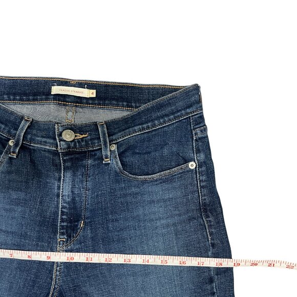 Levi’s Women’s Classic Fit Straight Leg Jeans Blue Mid Rise Stretch Denim Size 4 - Picture 7 of 16
